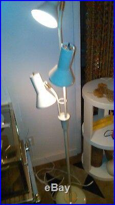 MID Century Modern Eames Era Beige Floor Lamp Three Cone Adjustable Spot Lights