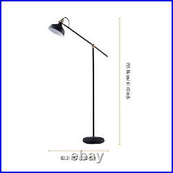 Mia Standard Task Floor Lamp, Adjustable Reading Spot Light, Black home room