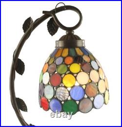 Middle-England 54cm Spot Design Tiffany Style Lamp on Vine Leaf Metal Base