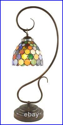 Middle-England 58cm Spot Design Tiffany Style Lamp on Scroll Metal Base