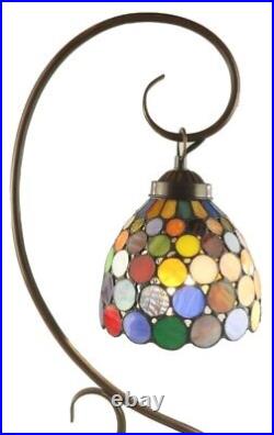Middle-England 58cm Spot Design Tiffany Style Lamp on Scroll Metal Base
