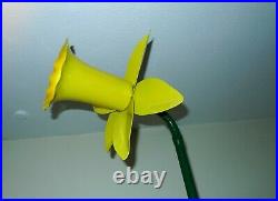 Mike Bliss Yellow Daffodil Large Floor Lamp RARE 1980s Pop Art Retro Vintage