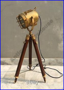 Modern Brass Antique Spot Light Nautical Floor Lamp With Tripod Searchlight