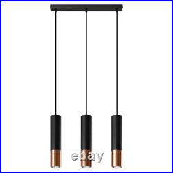 Modern Indoor Pendant Lamp LOOPEZ 3L Steel Black/Chrome GU10 LED SOLLUX LIGHTING