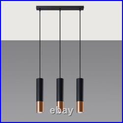 Modern Indoor Pendant Lamp LOOPEZ 3L Steel Black/Chrome GU10 LED SOLLUX LIGHTING