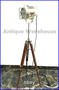 Modern Nautical Bedroom Spot Light Floor Lamp With Tripod Studio Searchlight E27