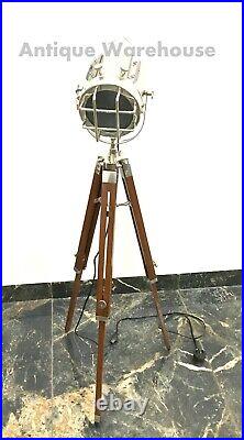 Modern Nautical Bedroom Spot Light Floor Lamp With Tripod Studio Searchlight E27