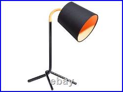 Modern Table Desk Lamp Black Spotlight Black Drum Shade Tripod Base Steel Mooki