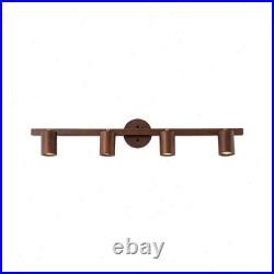 Modern Walnut LED 4-Light Track Lighting 360° Directional Spotlights For Kitchen
