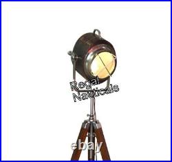 Modern Wood Collectible Studio Electric Searchlight Adjustable Tripod Stand