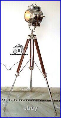 Modern designer hollywood theater spot light floor lamp with wooden tripod stand