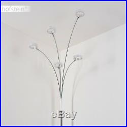 Moderne LED Design Stehleuchte Lampe Wohn Schlaf Zimmer silber 5-flammig Spots