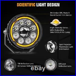 Motorcycle Headlight Driving Fog Lamp 2x LED Spot Light Auxiliary White+Yellow