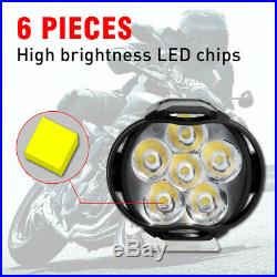 Motorcycle Headlight Spot Fog Lights Front Head Lamp 6 LED 2pcs UK Ship
