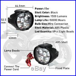 Motorcycle Headlight Spot Fog Lights Front Head Lamp 6 LED 2pcs UK Ship