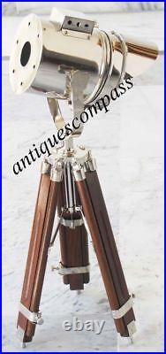 Nautical Designer Searchlight Brown Tripod Stand Spot Light Studio Table Lamp