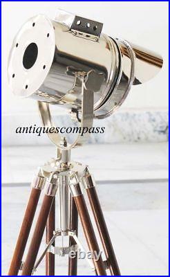 Nautical Designer Searchlight Brown Tripod Stand Spot Light Studio Table Lamp