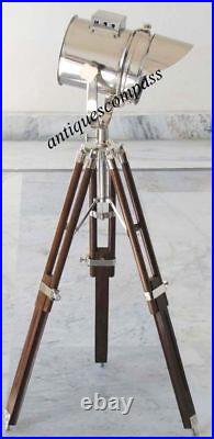 Nautical Designer Searchlight Brown Tripod Stand Spot Light Studio Table Lamp