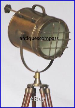 Nautical Designer Tripod Floor Lamp Searchlight Antique Finish Studio SpotLight