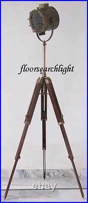 Nautical Floor Lamp Designer Antique Finish Searchlight Studio Tripod Spot Light