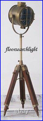 Nautical Floor Lamp Designer Antique Finish Searchlight Studio Tripod Spot Light