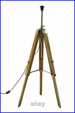 Nautical Floor Lamp Wooden Tripod Lighting Stand Shade Fixture Home Halloween