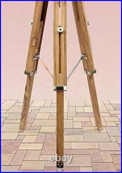 Nautical Floor Lamp Wooden Tripod Lighting Stand Shade Fixture Home Halloween