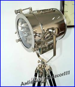 Nautical Hollywood Spot Light Floor Lamp Searchlight With Black Tripod Stand