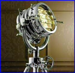 Nautical Royal Master Spotlight Search Light Chrome Tripod Floor Lamp Home Decor