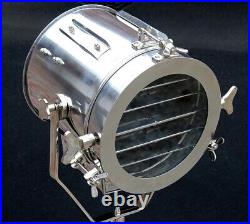 Nautical Steel Searchlight Spotlight Tripod Studio Floor Lamp Chrome/Silver