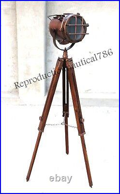 Nautical Tripod Floor Lamp Handmade Marine Modern Studio Searchlight Home Decor