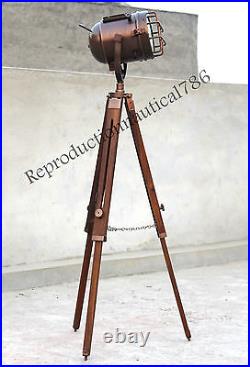 Nautical Tripod Floor Lamp Handmade Marine Modern Studio Searchlight Home Decor