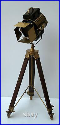 Nautical antique style spot light floor lamp with tripod stand home décor item