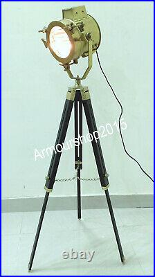 Nautical search light spot search light home decorative floor lamp wooden tripod