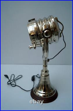 Nautical studio spotlight table lamp with wooden base home & office decorative