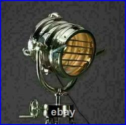 New Vintage Industrial Designer Chrome Nautical spot light Tripod Floor lamp
