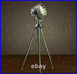 New Vintage Industrial Designer Chrome Nautical spot light Tripod Floor lamp