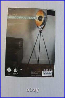 Next Denver Tripod Spotlight-style Floor Lamp in box collect from Harrogate