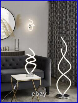 Next PURE WHITE LED Glass Floor Lamp Modern Corner Lounge study Office Light