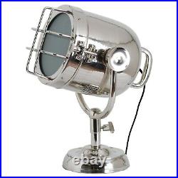OAKTREE Metal Adjustable Industrial Tripod Spotlight Lamp Table Brass Black