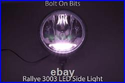 One HELLA Rallye 3003 Spot Lamp with Silver Design Ring and LED Side Light