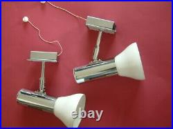 PAIR OF ORIGINAL VINTAGE 1960s 70s WALL SPOT LAMPS LIGHTS MID CENTURY STYLISH