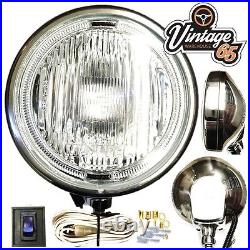 PAIR OF WIPAC 12V 160MM STAINLESS STEEL ROUND SPOT LAMPS LIGHTS 4x4 OFF ROAD