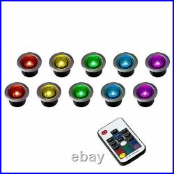 Pack of 10 LED Colour Changing Deck Lights with Remote Control MINISUN