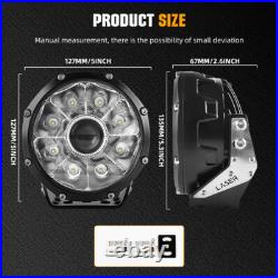 Pair 5 inch LED Work Light Laser Pods Spot Flood Fog Lamp Offroad Driving Truck