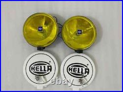 Pair Hella Comet 500 Driving Lamp Yellow Spot Light With Cover Universal Fit