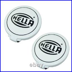 Pair Hella Comet 500 Driving Lamp Yellow Spot Light With Cover Universal Fit