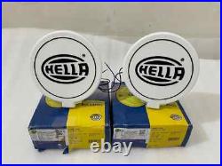 Pair Hella Comet 500 Driving Lamp Yellow Spot Light With Cover Universal Fit