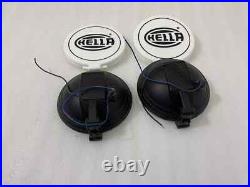 Pair Hella Comet 500 Driving Lamp Yellow Spot Light With Cover Universal Fit