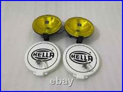 Pair Hella Comet 500 Driving Lamp Yellow Spot Light With Cover Universal Fit